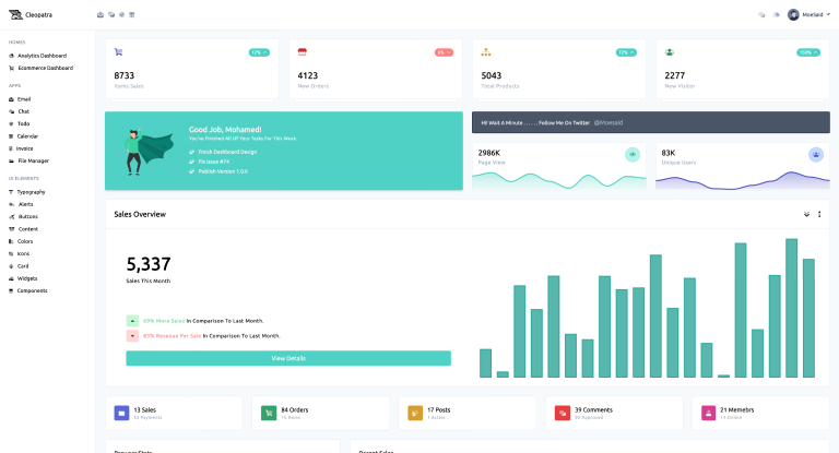 Cleopatra Tailwind CSS Admin Dashboard