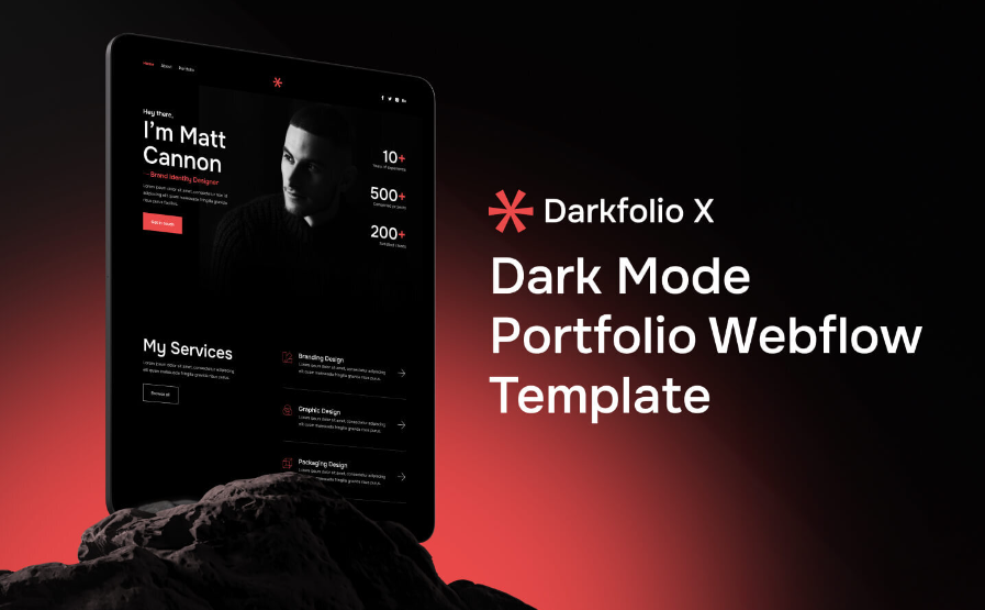 Darkfolio X - Personal Portfolio Webflow Templates