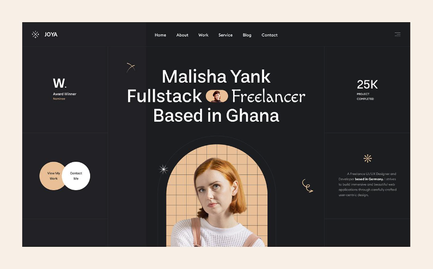 Joy Personal Portfolio Webflow Templates