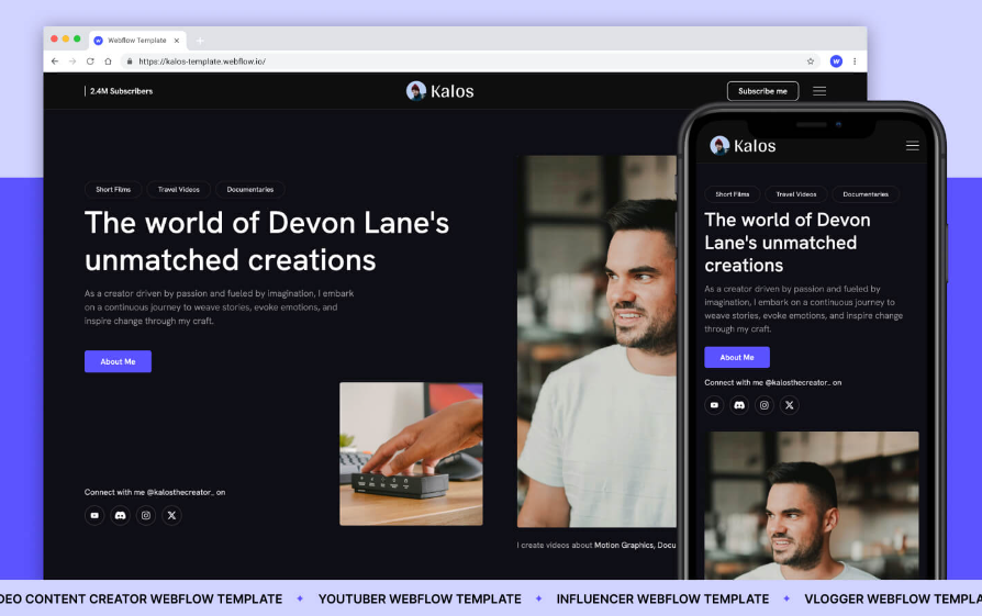 Kalos - Personal Portfolio Webflow Templates