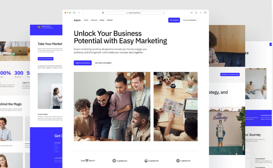 Aspire Marketing - Consulting WebflowTemplate