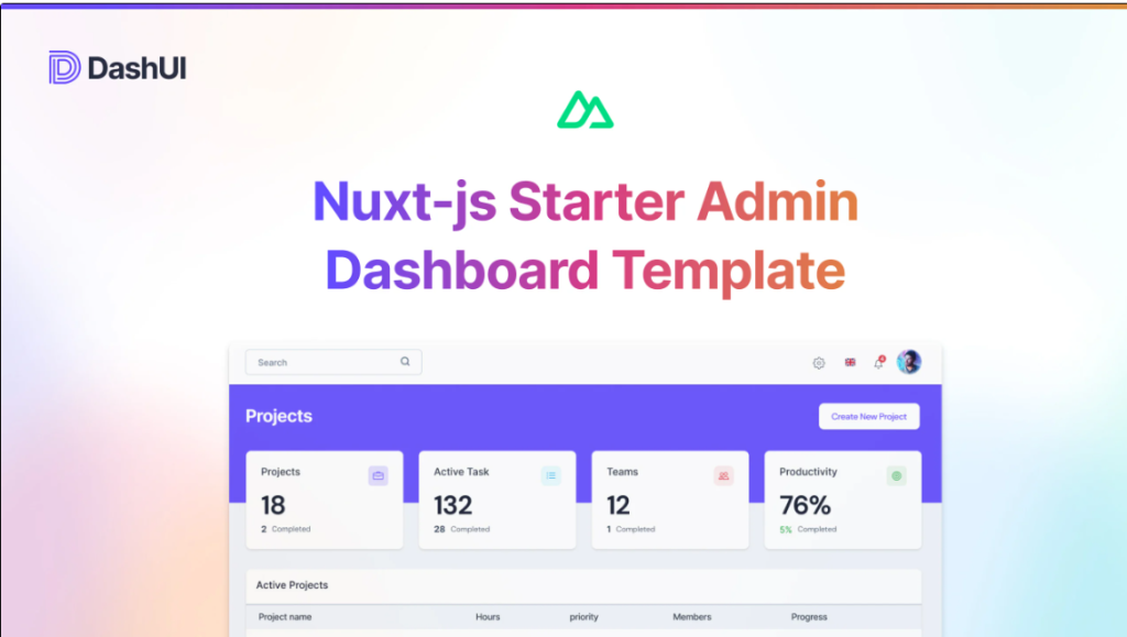 Dash UI Free Nuxtjs Admin Dashboards