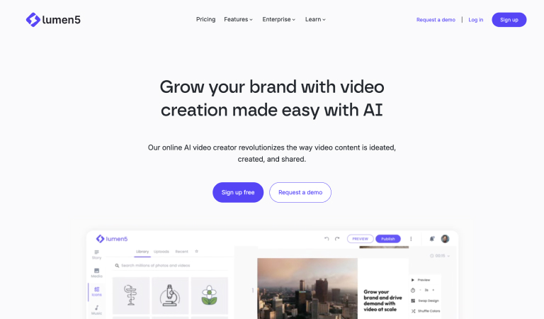 Lumen 5 ai video making tools