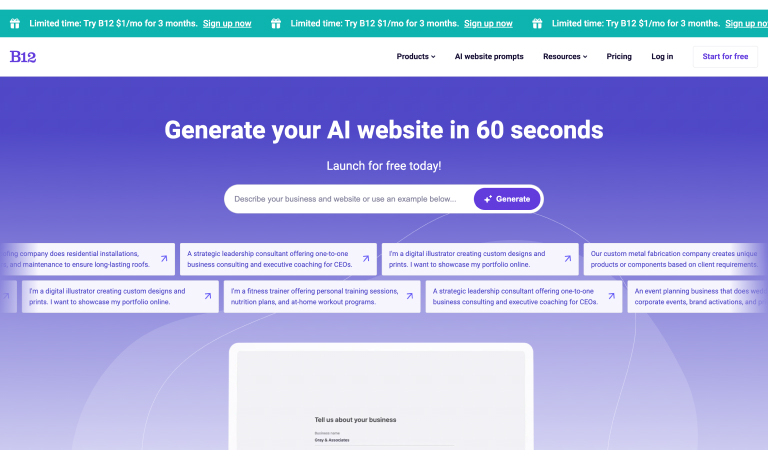 B12 Ai Website Builder