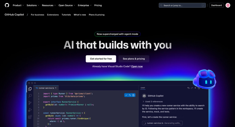 Best AI tools for front-end developers 2025 dashboard showing GitHub Copilot
