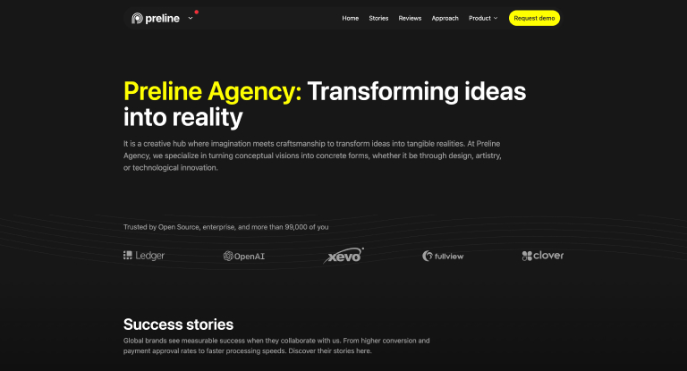 Agency Tailwind CSS Template Preline UI