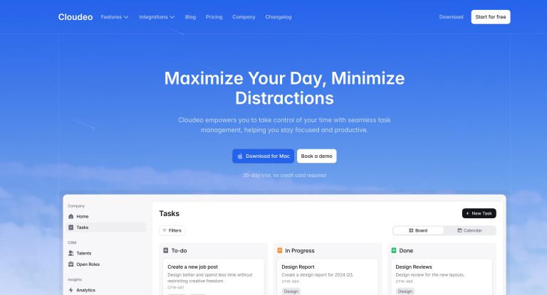Cloudeo - Responsive SaaS Website Template