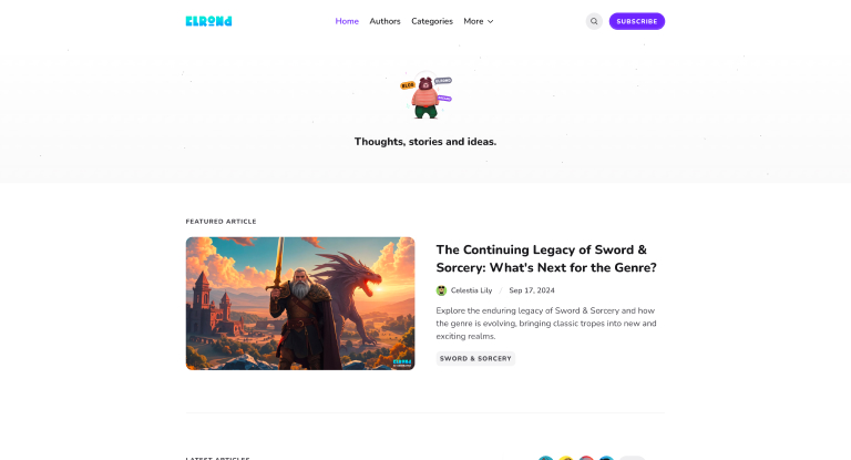 Elrond-Minimal-Blog-Template-for-Framer-template