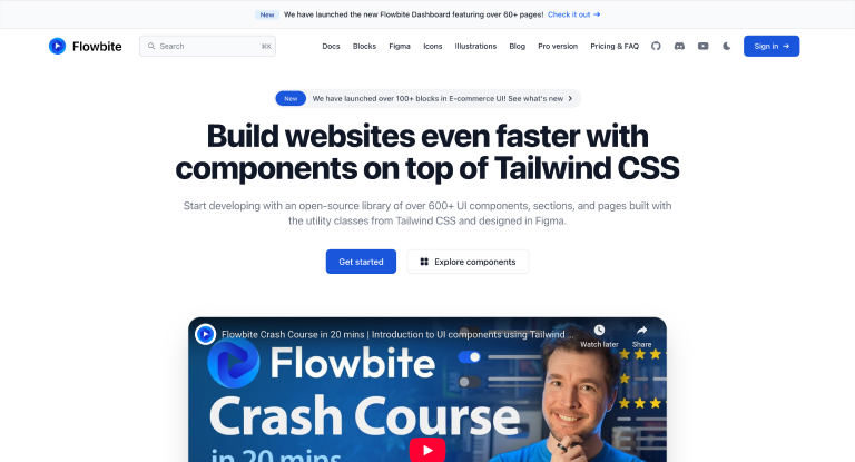 Flowbite Tailwind CSS Components