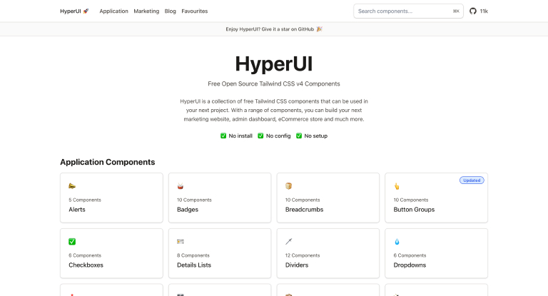 Free Open Source Tailwind CSS v4 Components HyperUI