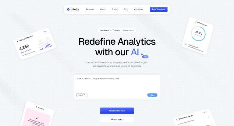 Intelly AI SaaS Framer Template