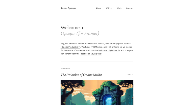 Opaque-framer-blog-template