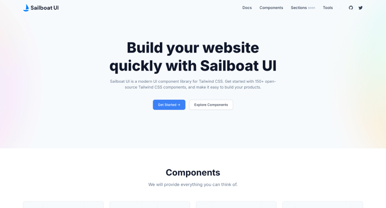 Sailboat UI Tailwind CSS Components