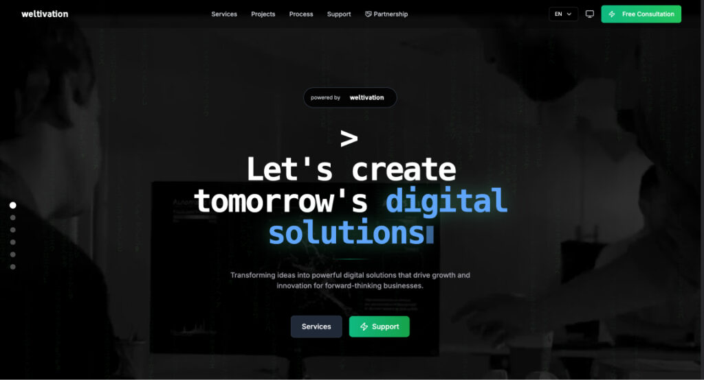 Welitvation next js landing page