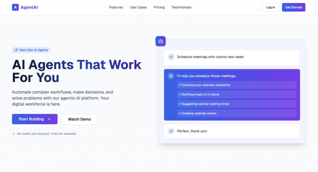 ai agent next js landing page 1