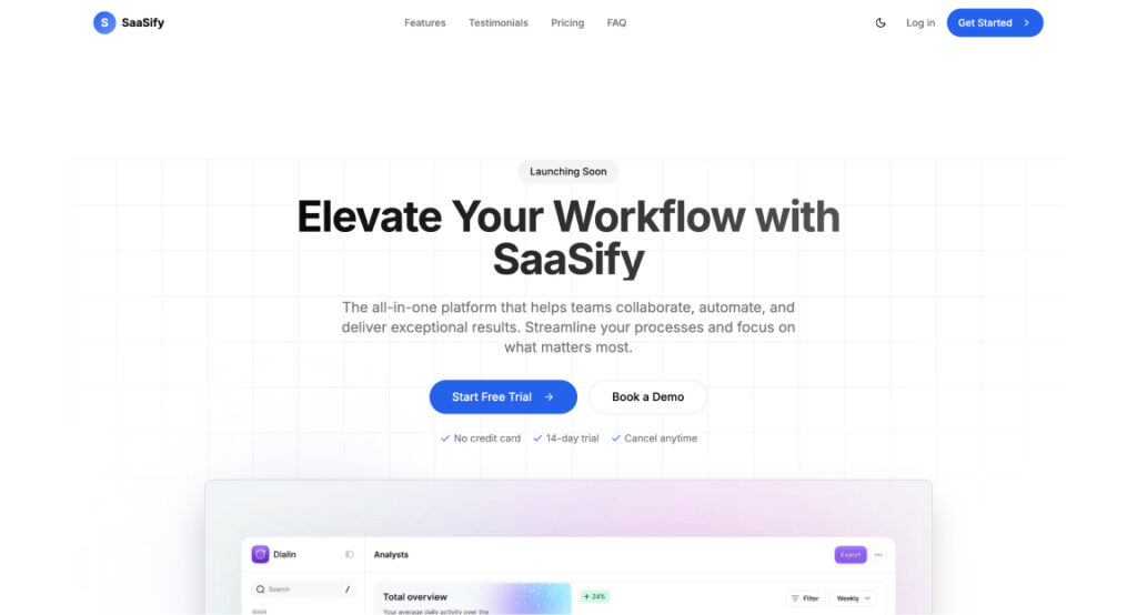 saas next js landing page