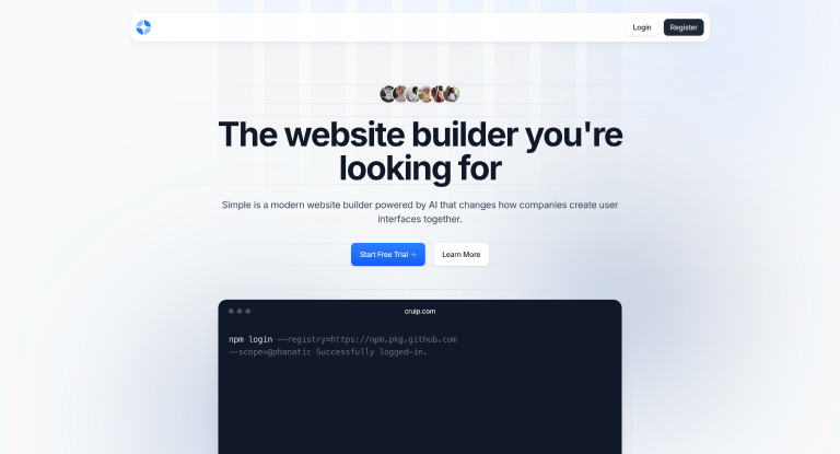 tailwindcss landing pages